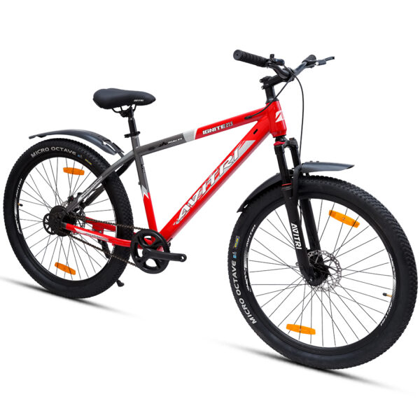 Ignite-27.5 Single Speed Front Suspension Disc Brake Non IBC Red Grey 27.5 Adult-Mountain Cycle - Image 4