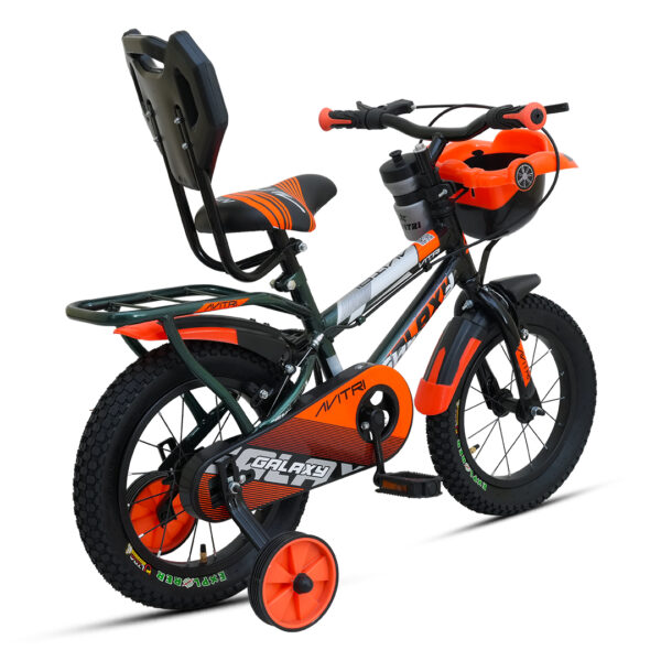 Galaxy-14 Single Speed V Brake  Kids-Recreation Cycle-Green Orange - Image 3