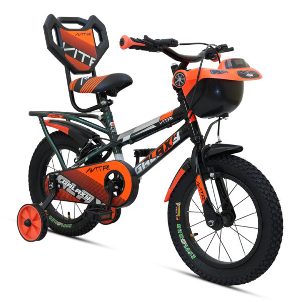 Galaxy-14 Single Speed V Brake  Kids-Recreation Cycle-Green Orange - Image 4