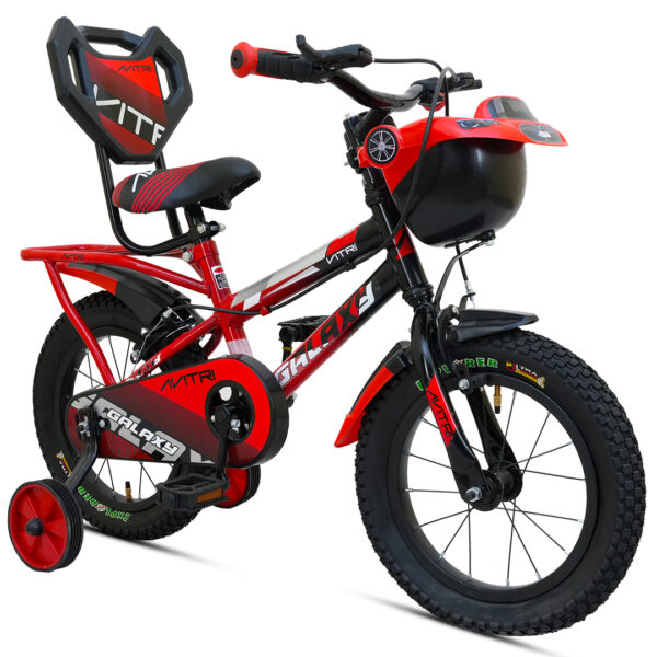 Galaxy-16 Single Speed V Brake  Kids-Recreation Cycle-Red Black - Image 3