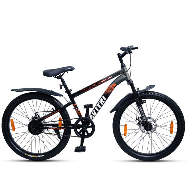WildFlame-24 Single Speed Disc Brake  Kids-Mountain Cycle-Grey Black