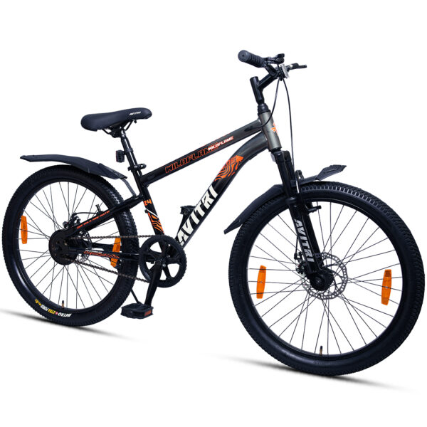 WildFlame-24 Single Speed Disc Brake  Kids-Mountain Cycle-Grey Black - Image 2
