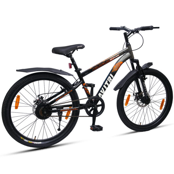 WildFlame-24 Single Speed Disc Brake  Kids-Mountain Cycle-Grey Black - Image 3