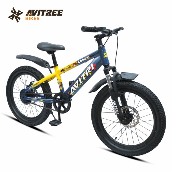 Comet-24 Single Speed Front Suspension Disc Brake Non IBC Yellow Silver 24 Kids-Mountain Cycle - Image 2