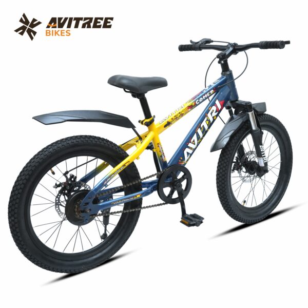 Comet-24 Single Speed Front Suspension Disc Brake Non IBC Yellow Silver 24 Kids-Mountain Cycle - Image 3