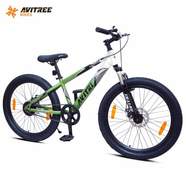 Comet-26 Single Speed Front Suspension Disc Brake Non IBC White Green 26 Kids-Mountain Cycle - Image 2