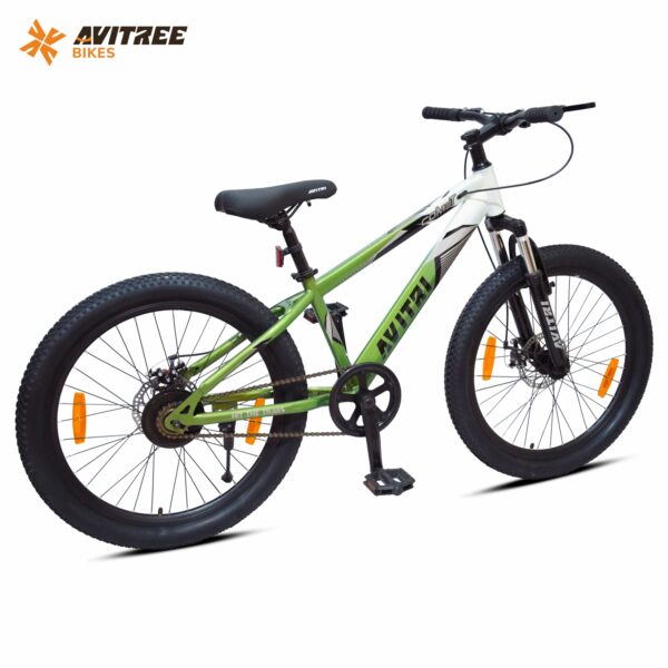 Comet-26 Single Speed Front Suspension Disc Brake Non IBC White Green 26 Kids-Mountain Cycle - Image 3