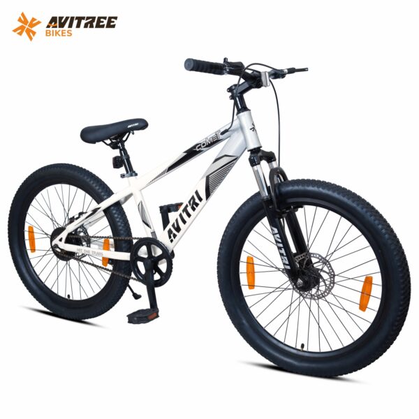 Comet-26 Single Speed Front Suspension Disc Brake Non IBC Silver White 26 Kids-Mountain Cycle - Image 2