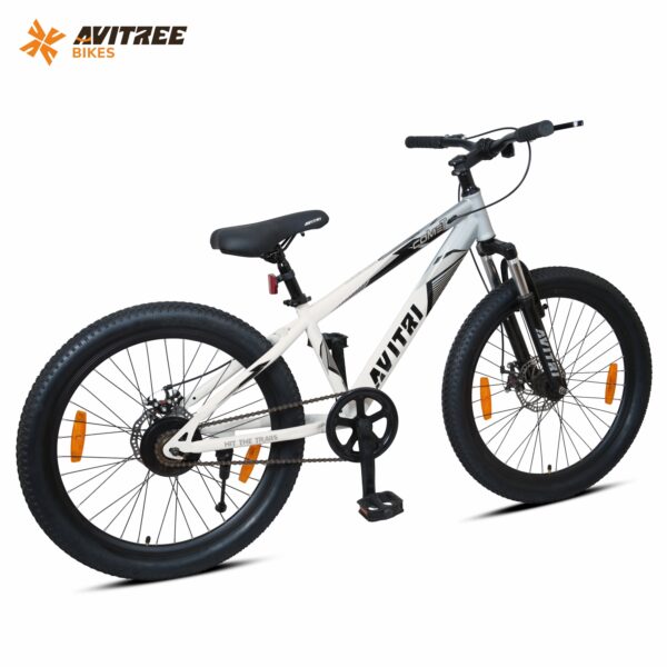 Comet-26 Single Speed Front Suspension Disc Brake Non IBC Silver White 26 Kids-Mountain Cycle - Image 3