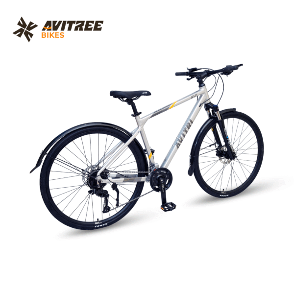 EV77-700C Single Speed Front Suspension Disc Brake Non IBC Silver 700 Adult-Hybrid Cycle - Image 2